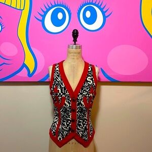 Moschino Cheap & Chic Red black Dollar Sign Vest